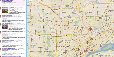 Mapa Detroit sklepie