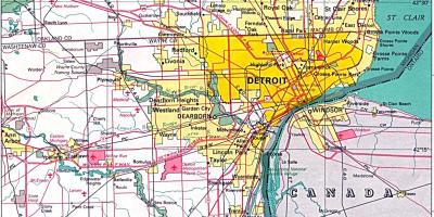 Na przedmieściach Detroit mapie