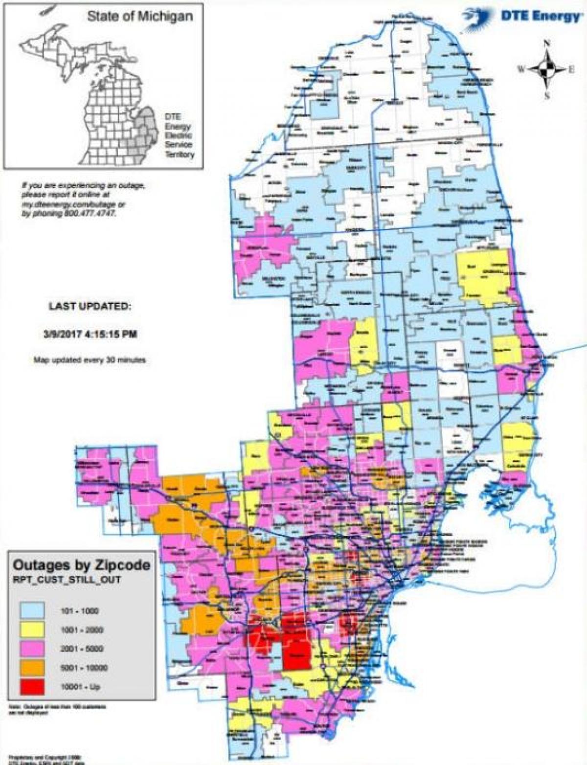 Detroit Edison energii elektrycznej mapie