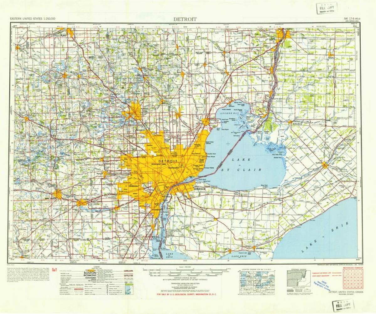 Detroit na mapie USA