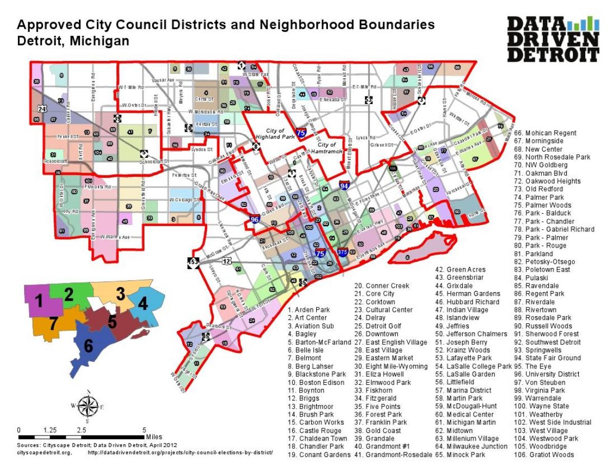 powiat Detroit mapie