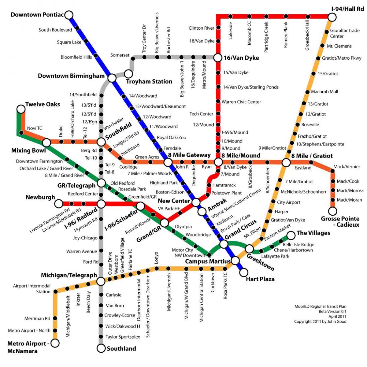 Tranzyt Detroit mapie