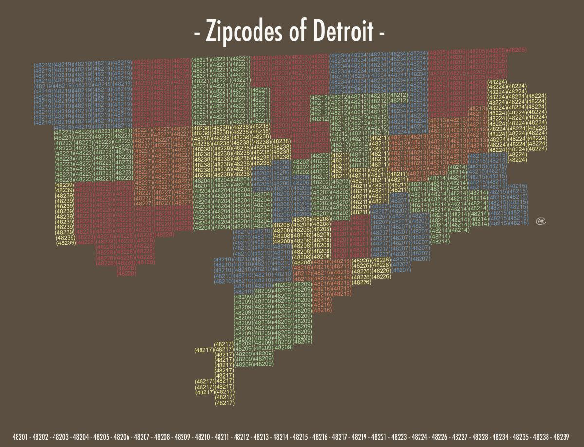Kod pocztowy mapa Detroit
