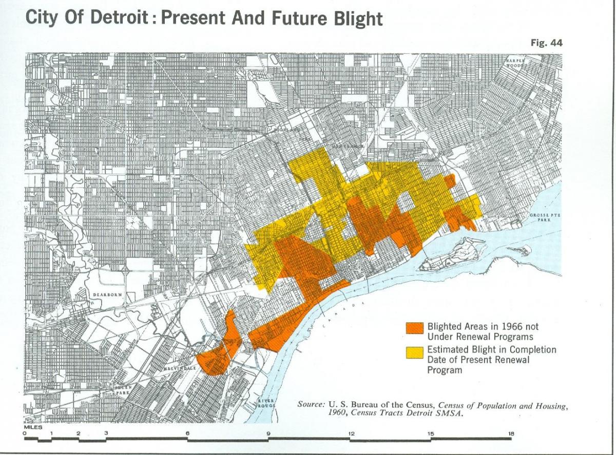 mapa Detroit фитофторозом