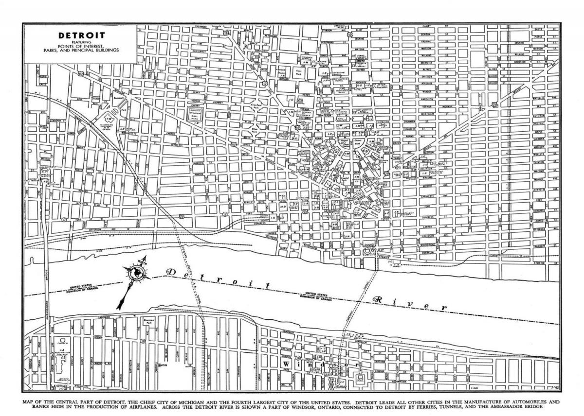 Miasto Detroit mapie