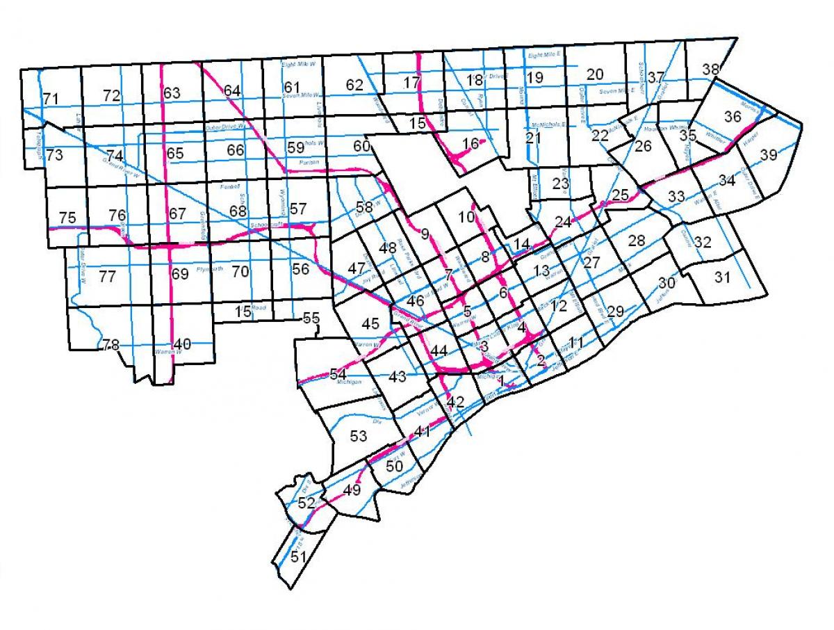 Detroit zagospodarowania przestrzennego mapie