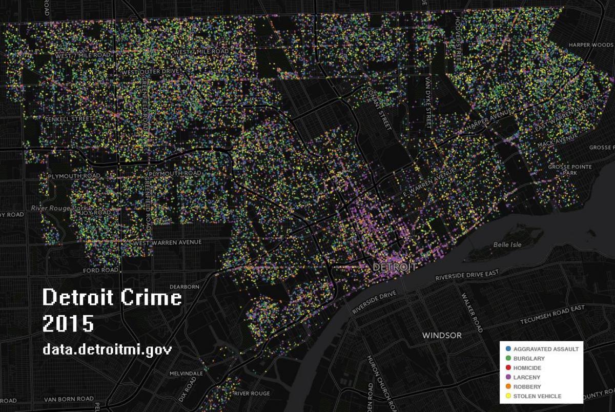 Detroit przestępczości mapie