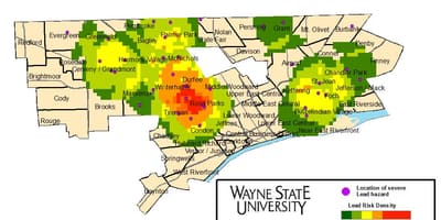 Mapa Detroit bezpieczeństwa