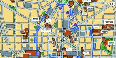 Detroit zabytki mapa
